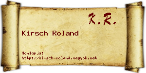 Kirsch Roland névjegykártya